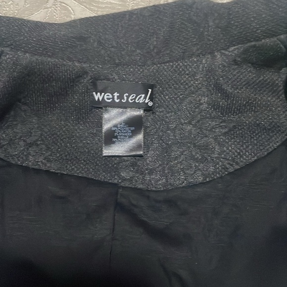 Wet Seal SZ L Black Floral Single Button Front Blazer - Picture 7 of 15